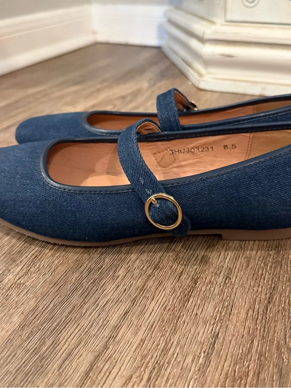 J. Jill Mary Jane Flats Women’s Sz 8.5 Indigo Denim Preppy Academia Minimalist